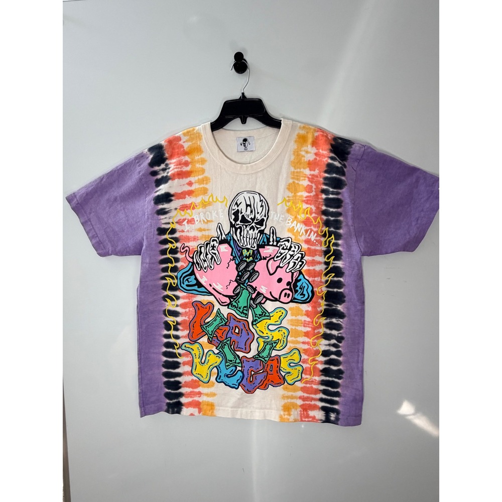 Warren Lotas Las Vegas Skull Tie Dye Graphic T-Shirt Mens XL